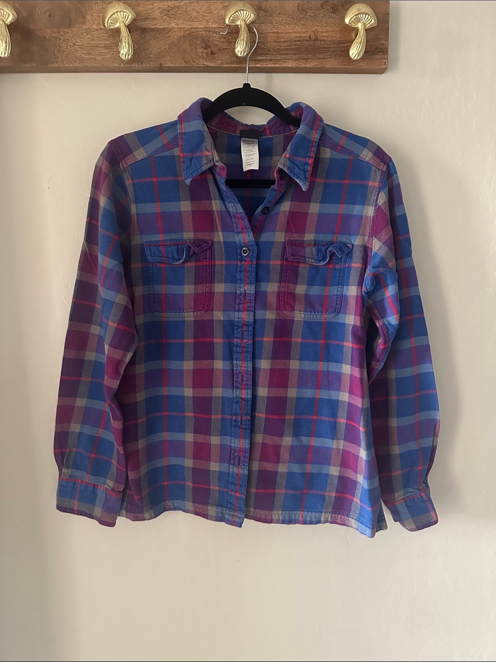 Patagonia Plaid Button-Up Shirt in Blue and Purple